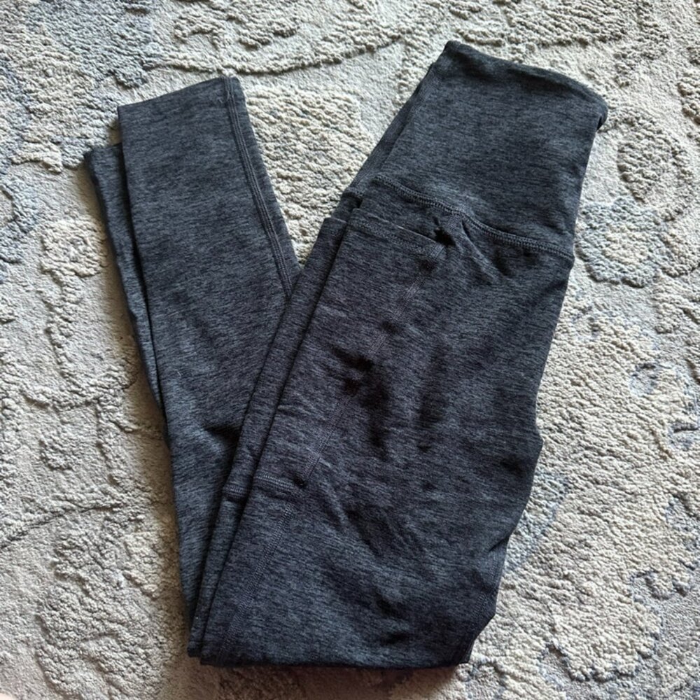beyond yoga spacedye out of pocket midi high waist legging black charcoal